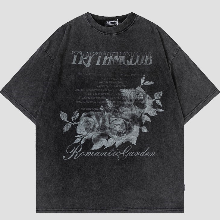 TRYTHMCLUB Vintage Tee – Washed Dark Grey